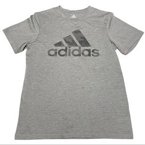 Adidas Heathered Gray Camo Logo Short Sleeve T-shirt Size M 10/12
